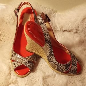 Audrey Brooke, Snake, open toe wedges